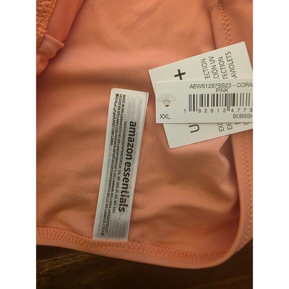 Amazon Essentials Bikini Bottom Coral Pink Size XXL 2XL High Waist Swim NWT - Picture 5 of 6